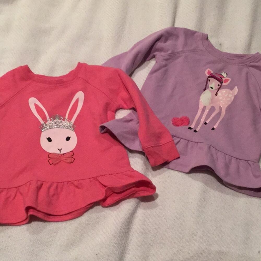 Children’s place ruffled sweatshirts worn once ea